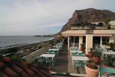 La Gomera Terasse einer Hotelanlage